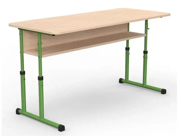 Стіл учнівський двомісний закр. кути кругла труба без полиці №4-7/1200х500 МФ Вересень